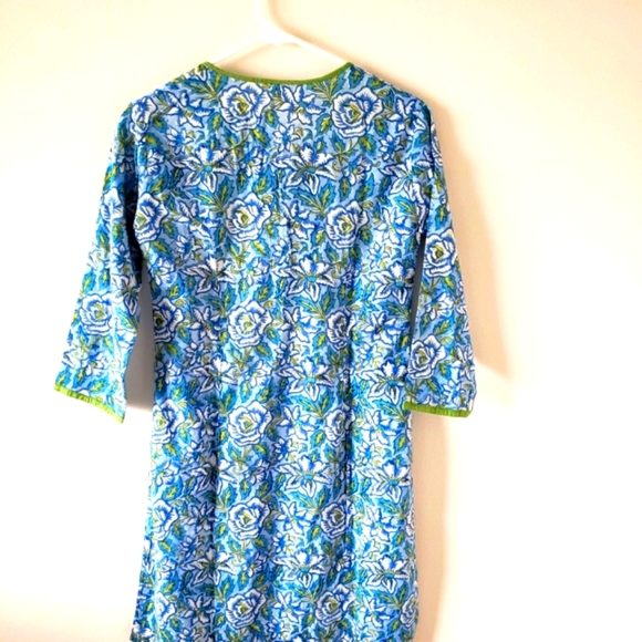๐ beach/pool tunic cover up blue with gold sequins size small ๐ - Picture 5 of 5